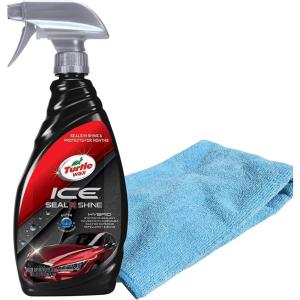 imageTurtle Wax 50984 ICE Seal N Shine Hybrid Sealant Spray Wax and Coating with Microfiber Towel Insane Water Beading with Paint Protection Carnauba Infused for Ultimate High Gloss Finish 16 Oz