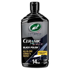 imageTurtle Wax 53448 Hybrid Solutions Ceramic Acrylic Black Polish and Wax Formulated for Black Car Paint Removes Surface Scratches and Swirl Marks Provides Water Repellency 14 oz Pack of 114 Fl Oz Pack of 1