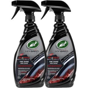 imageTurtle Wax 53733 Hybrid Solutions Graphene Acrylic Tire Shine Spray Coating No Sling Tire Dressing Long Lasting Deep Black Shine UV Protection and Dirt Repellant 23 oz Pack of 123 Fl Oz Pack of 2